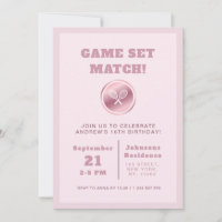 Fille Tennis Anniversaire Rose Gold Raquettes Rose