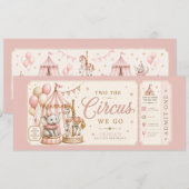 Invitation Fille thème carnaval rétro 2e anniversaire (Devant / Derrière)