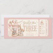 Invitation Fille thème carnaval rétro 3ème anniversaire  (Devant)