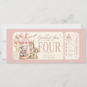 Invitation Fille thème carnaval rétro 4ème anniversaire  (Devant)
