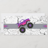 Invitation Fille Ticket d'anniversaire pour Monster Truck (Dos)