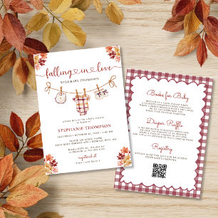 Invitation Fille Tomber en Amour Baby Shower Tout en Un