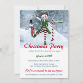 Invitation Fille Toon de Noël dans une forêt d'hiver (Devant)