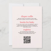 Invitation Fille tout en un Berry Sweet Bow Baby shower (Dos)