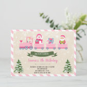 invitation fille train de Noël (Debout devant)
