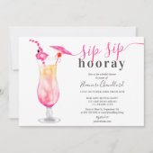 Invitation Fille tropicale sip sip sip douche nuptiale (Devant)