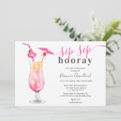 Invitation Fille tropicale sip sip sip douche nuptiale (Debout devant)