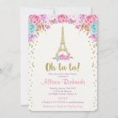 Invitation Fille turquoise d'invitation de baby shower de (Devant)