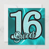Invitation Fille Turquoise douce 16 Anniversaire (Devant)