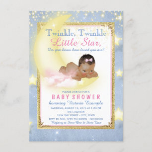 Invitation Fille Twinkle Twinkle Little Star Baby Shower