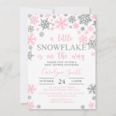 Invitation Fille Un Petit Flocon De Neige Est Sur Le Chemin B (Devant)