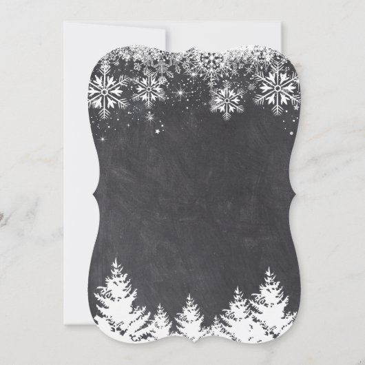 Invitation Fille Vacances d'hiver Flocons de neige Tableau Ba (Dos)