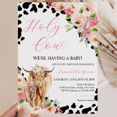 Invitation  Fille Vache Highland Shower de Bébé