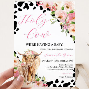 Invitation Fille Vache Highland Shower de Bébé
