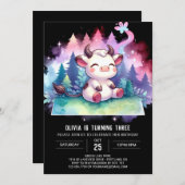 Invitation Fille Vache imprimable Anniversaire (Devant / Derrière)