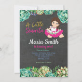 Invitation Fille verte d'anniversaire de fiesta de cactus (Devant)