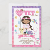 Invitation Fille Vet fête d'anniversaire (Devant)