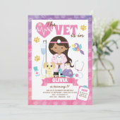 Invitation Fille Vet fête d'anniversaire (Debout devant)