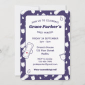 Invitation Fille Violet Menstrual Pad Première Période (Devant)