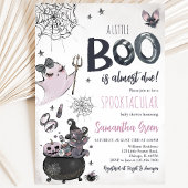 Invitation Fille Violette Fantôme Effrayant Halloween Baby Sh