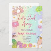 Invitation Fille VSCO Fête de teint pastel pour adolescentes  (Devant / Derrière)