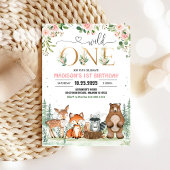 Invitation Fille Wild One Woodland premier anniversaire