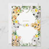 Invitation Fille Wild Un Anniversaire Jungle Animaux 1er Anni (Dos)