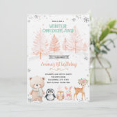 Invitation fille Winter Onederland (Debout devant)