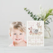 Invitation Fille Woodland Photo fête d'anniversaire (Debout devant)