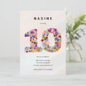 Invitation Filles 10e anniversaire Dixième anniversaire Jardi (Debout devant)