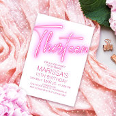 Invitation Filles 13e Ado néon Anniversaire