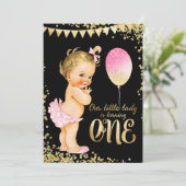 Invitation Filles 1er anniversaire Parties scintillant Gold F (Debout devant)