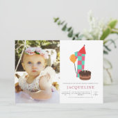 Invitation Filles 1er anniversaire Photo (Debout devant)
