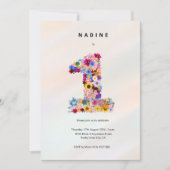 Invitation Filles 1er anniversaire Premier anniversaire Fête (Devant)