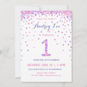 Invitation Filles 1er anniversaire Première fête d'anniversai (Devant)