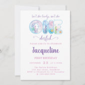 Invitation Filles 1er anniversaire Un jour (Devant)