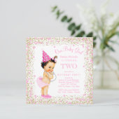 Invitation Filles 2e anniversaire fête Parties scintillant or (Debout devant)