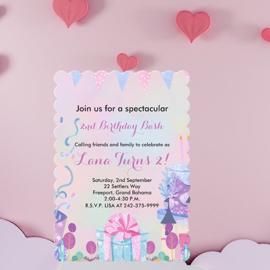 Invitation Filles 2e fête d'anniversaire
