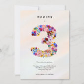 Invitation Filles 3e anniversaire Troisième anniversaire Fête (Devant)