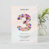 Invitation Filles 3e anniversaire Troisième anniversaire Fête (Debout devant)