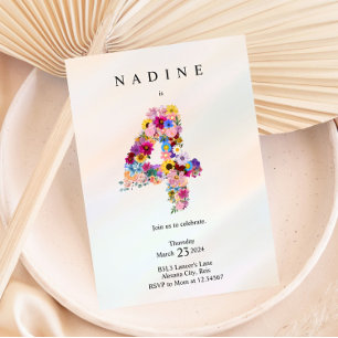 Invitation Filles 4e anniversaire Quatrième anniversaire Fête