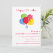 Invitation Filles 7e anniversaire Septième anniversaire Fête  (Debout devant)