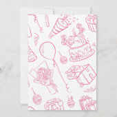 Invitation Filles 7e anniversaire Septième anniversaire Fête  (Dos)