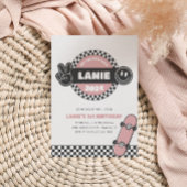 Invitation Filles À damiers Skateboard Hippie Super Anniversa