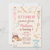 Invitation Filles à la première fête d'anniversaire (Devant)