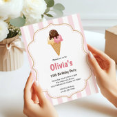 Invitation Filles Ados mignonnes Crème glacée fête d'annivers