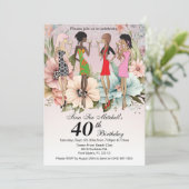 Invitation Filles Adultes Printemps Floral Anniversaire (Debout devant)