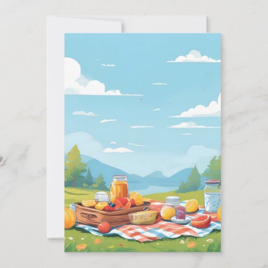 Invitation Filles Aimer Bogue Pique-nique Polka Dot 1er Anniv (Dos)