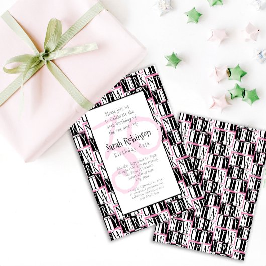 Invitation Filles amies 30e fête d'anniversaire à New York