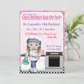 Invitation Filles Anniversaire Bake Off Fête (Debout devant)